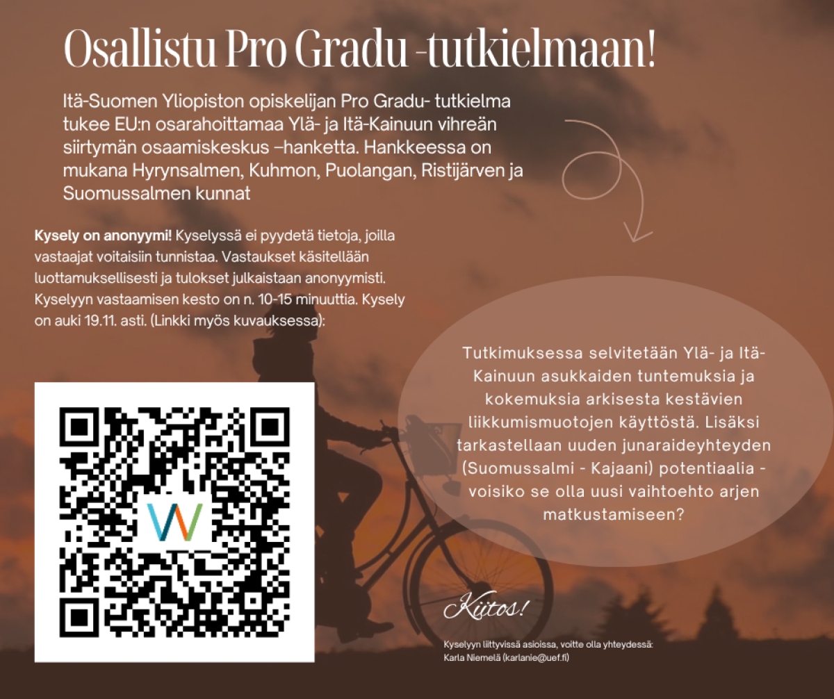 Osallistu anonyymiin Pro Gradu-kyselyyn