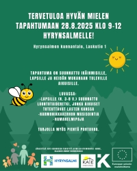 Hyvän Mielen Tapahtumaan 28.8.2025 klo 9–12 Hyrynsalmen kunnantalon valtuustosalissa