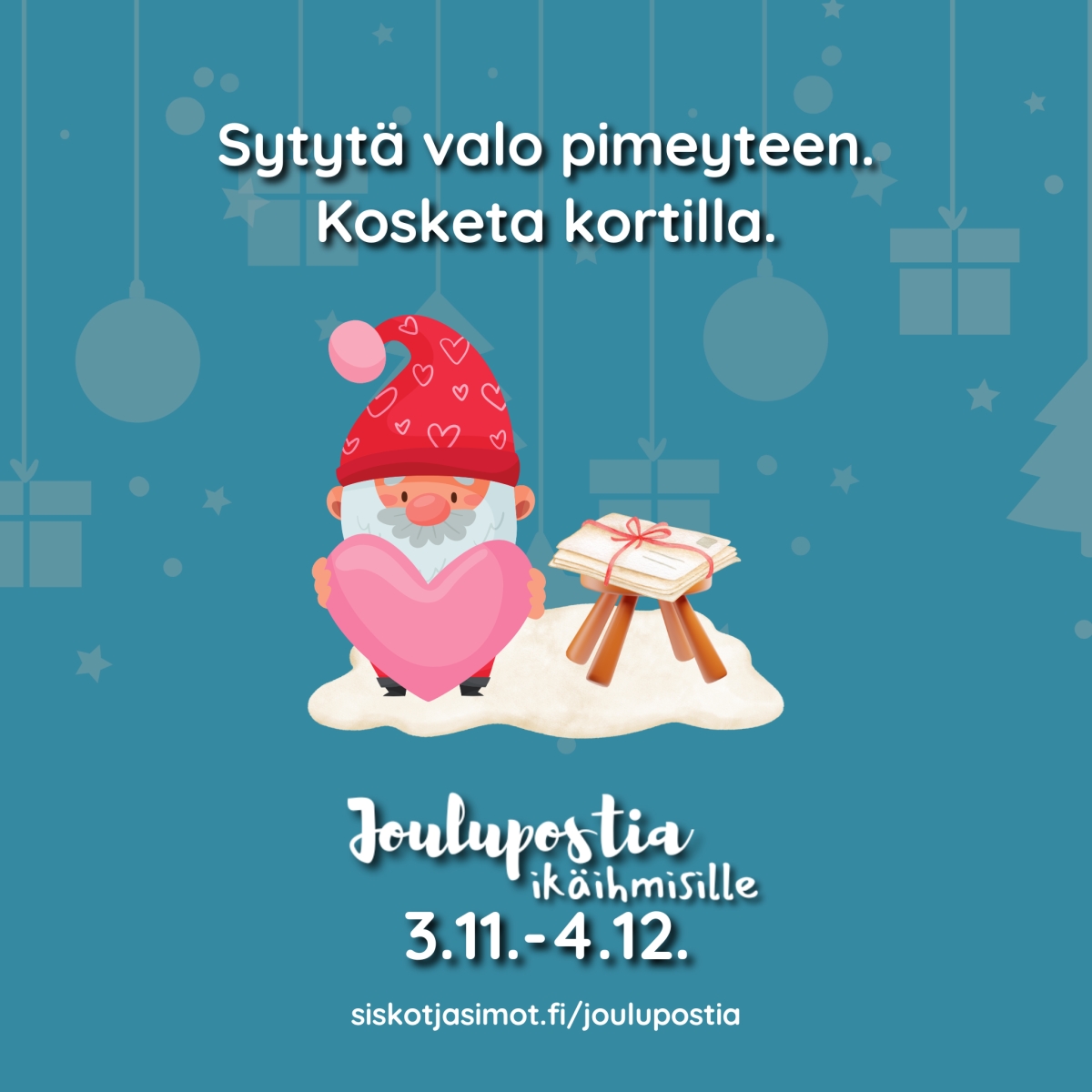 Joulupostia ikäihimisille keräys 3.11.-4.12.2025